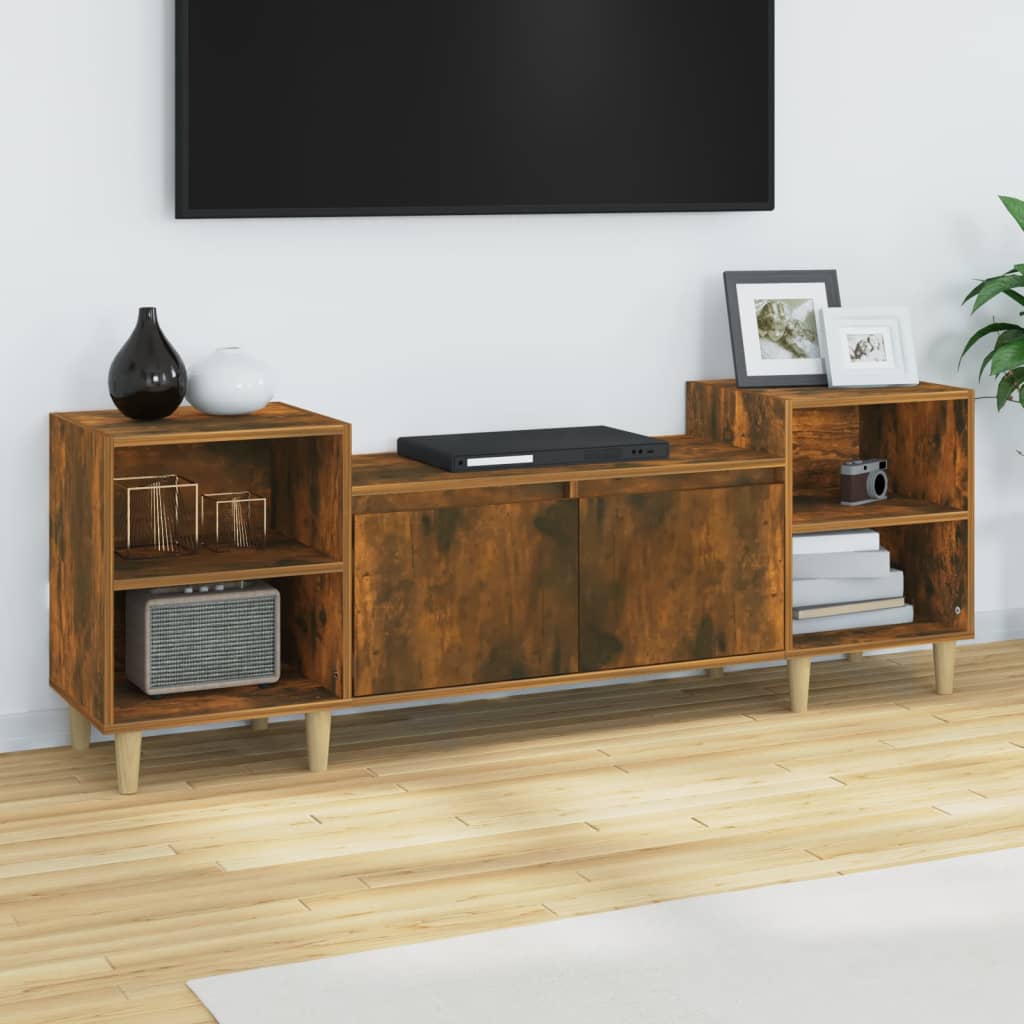 TV Cabinet Smoked Oak 160x35x55 cm Engineered Wood