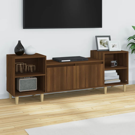 TV Cabinet Brown Oak 160x35x55 cm Engineered Wood