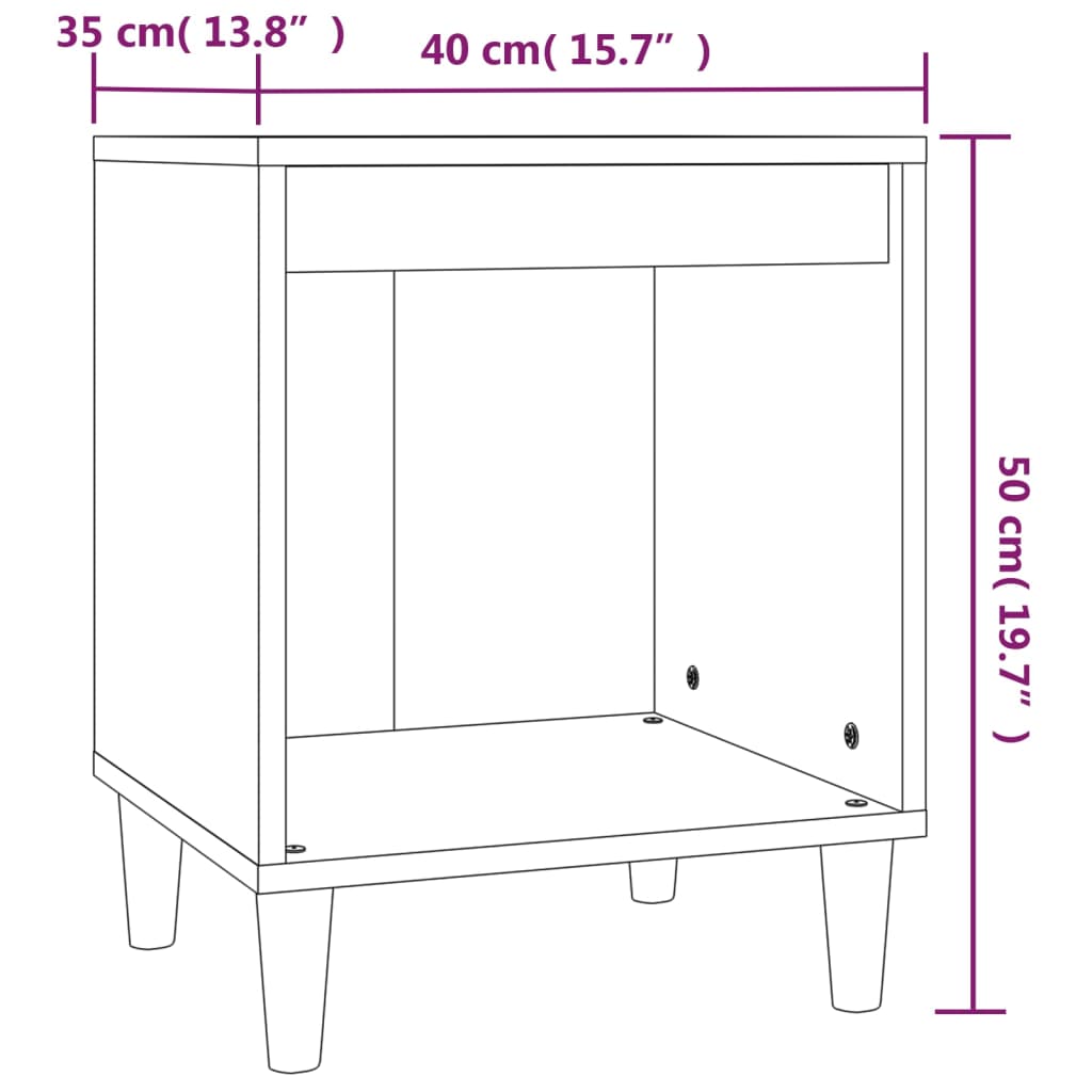 Bedside Cabinets 2 pcs White 40x35x50 cm