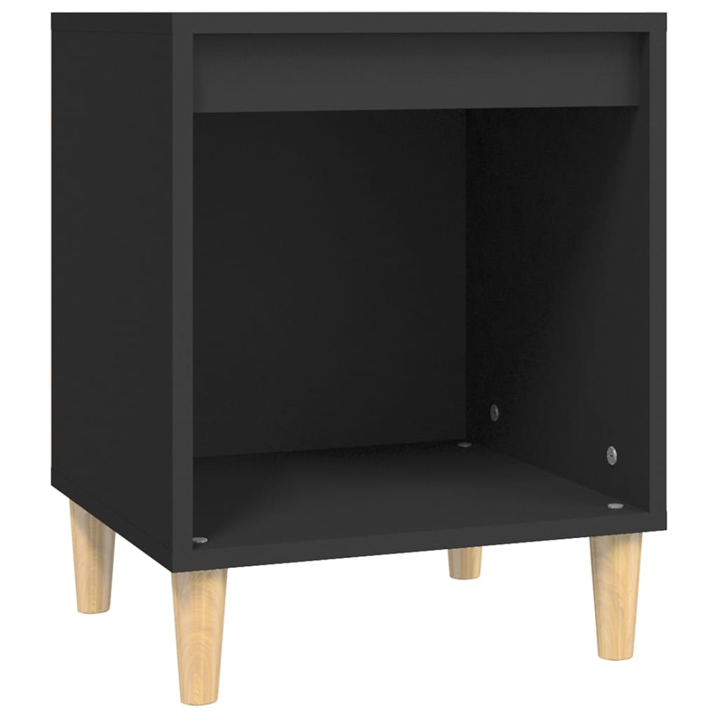 Bedside Cabinet Black 40x35x50 cm Engineered Wood