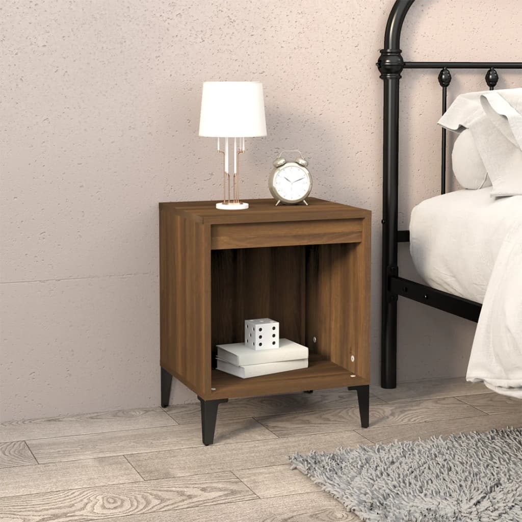 Bedside Cabinet Brown Oak 40x35x50 cm