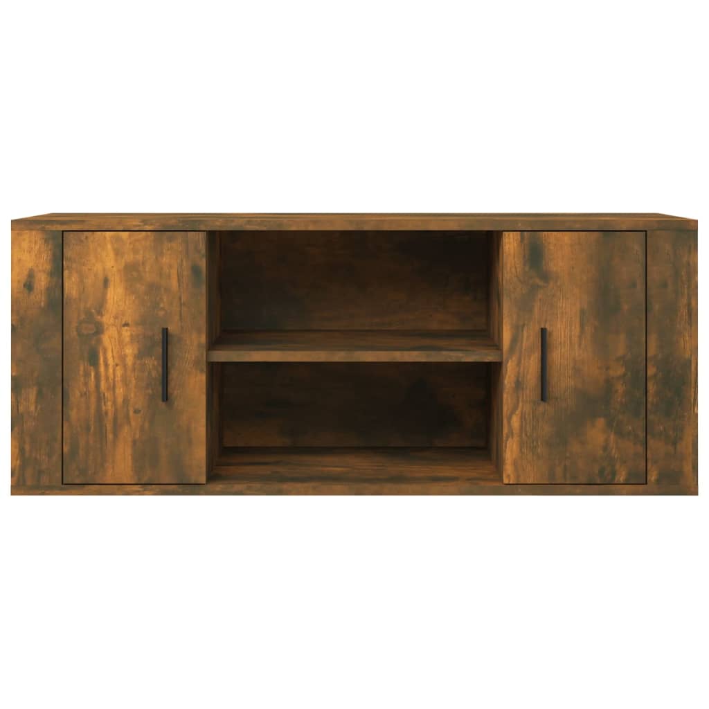 TV Cabinet Smoked Oak 100x35x40 cm Engineered Wood