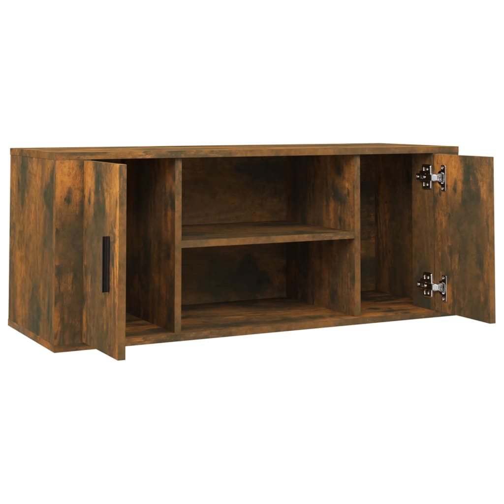 TV Cabinet Smoked Oak 100x35x40 cm Engineered Wood