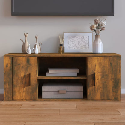 TV Cabinet Smoked Oak 100x35x40 cm Engineered Wood