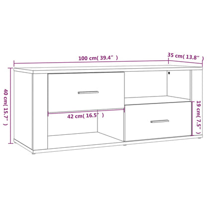 TV Cabinet White 100x35x40 cm Engineered Wood