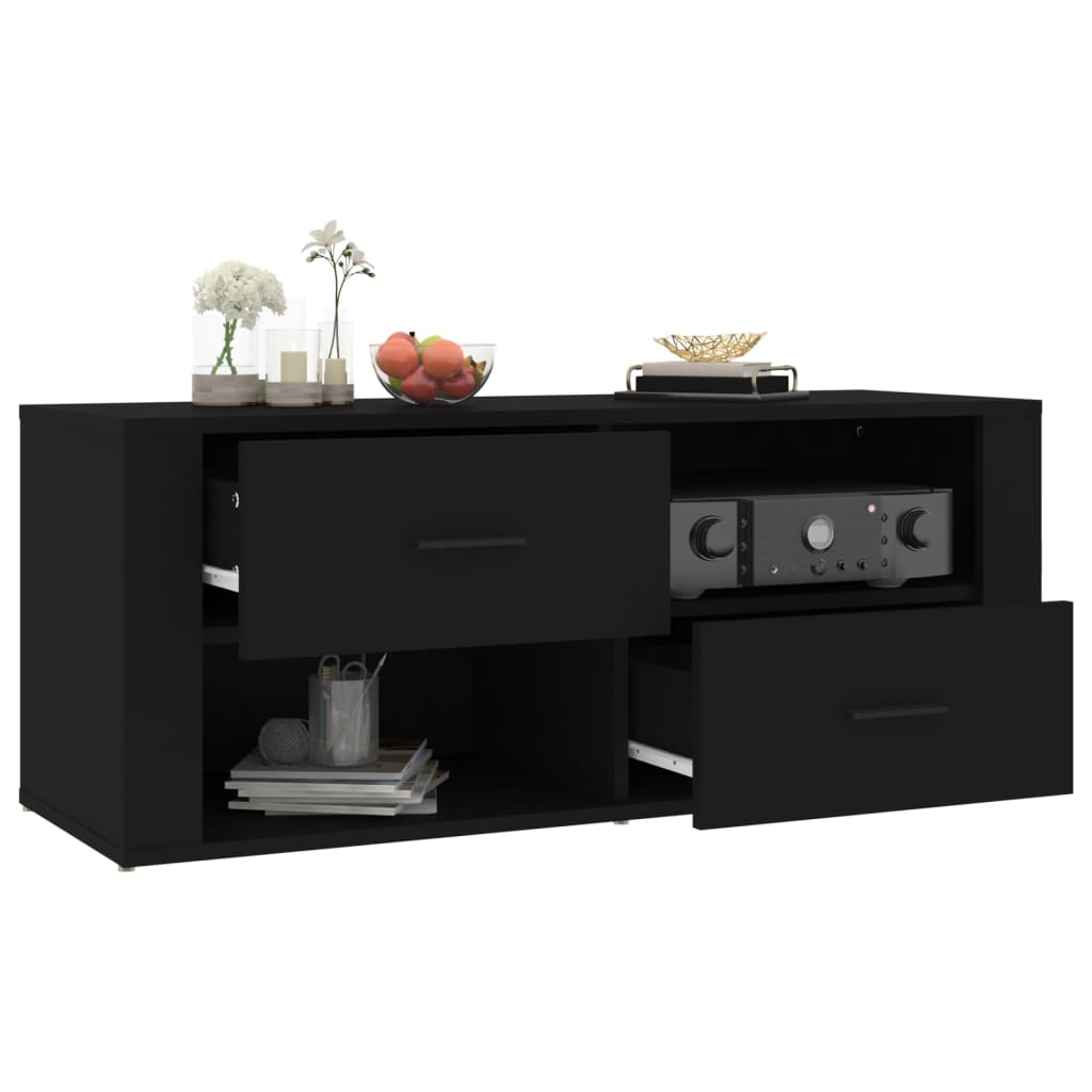 TV Cabinet Black 100x35x40 cm Engineered Wood