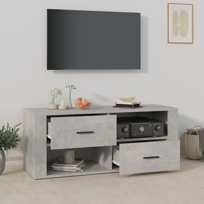 TV Cabinet Concrete Grey 100x35x40 cm Engineered Wood