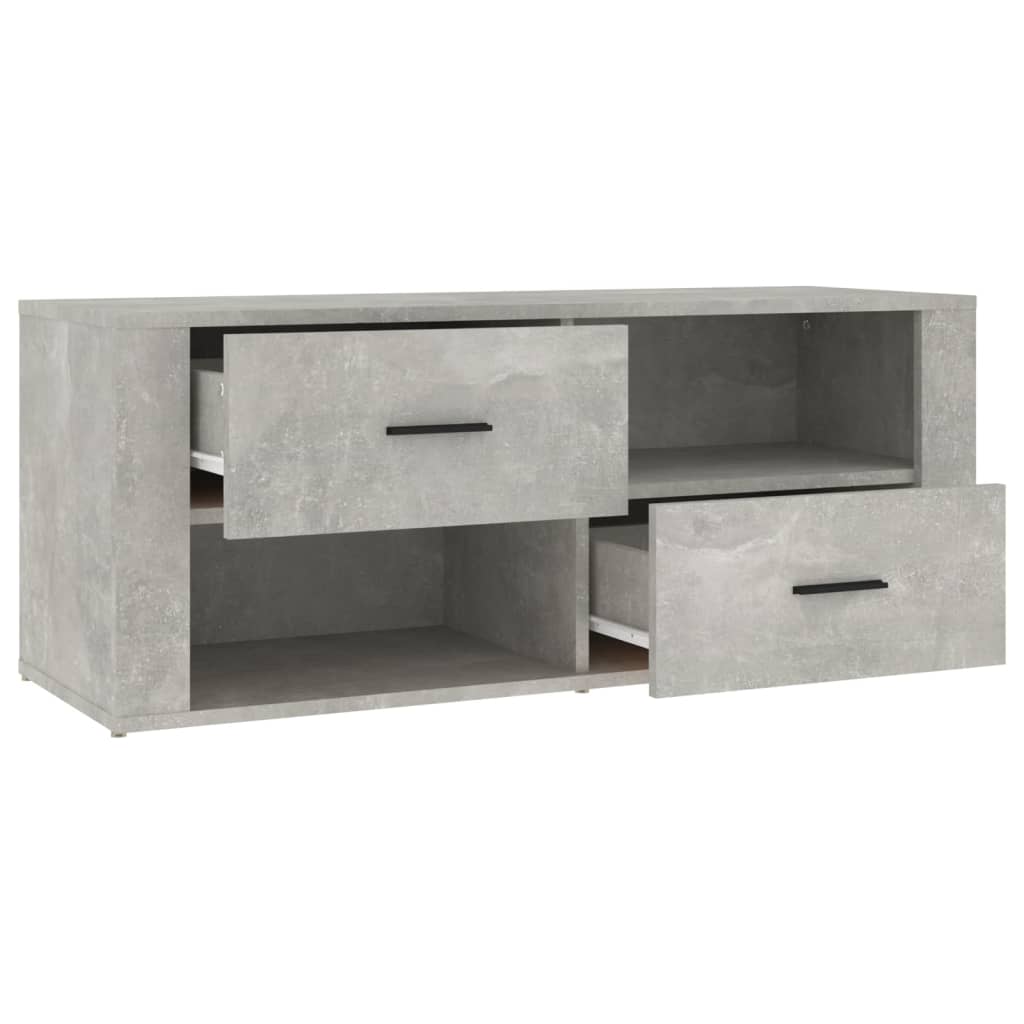 TV Cabinet Concrete Grey 100x35x40 cm Engineered Wood