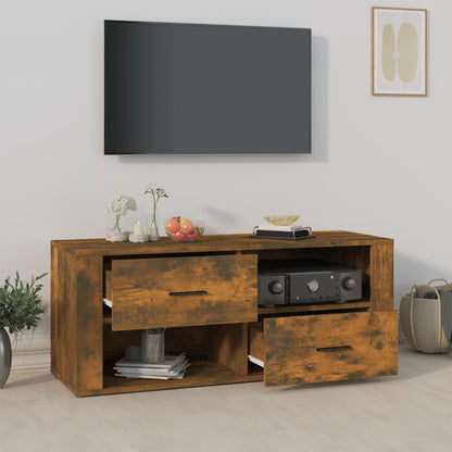 TV Cabinet Smoked Oak 100x35x40 cm Engineered Wood