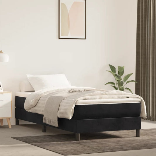 Bed Frame without Mattress Black Single Velvet (UK/IE/FI/NO only)