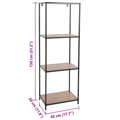 H&S Collection 3-tier Open Cabinet 45x30x130 cm Natural and Black