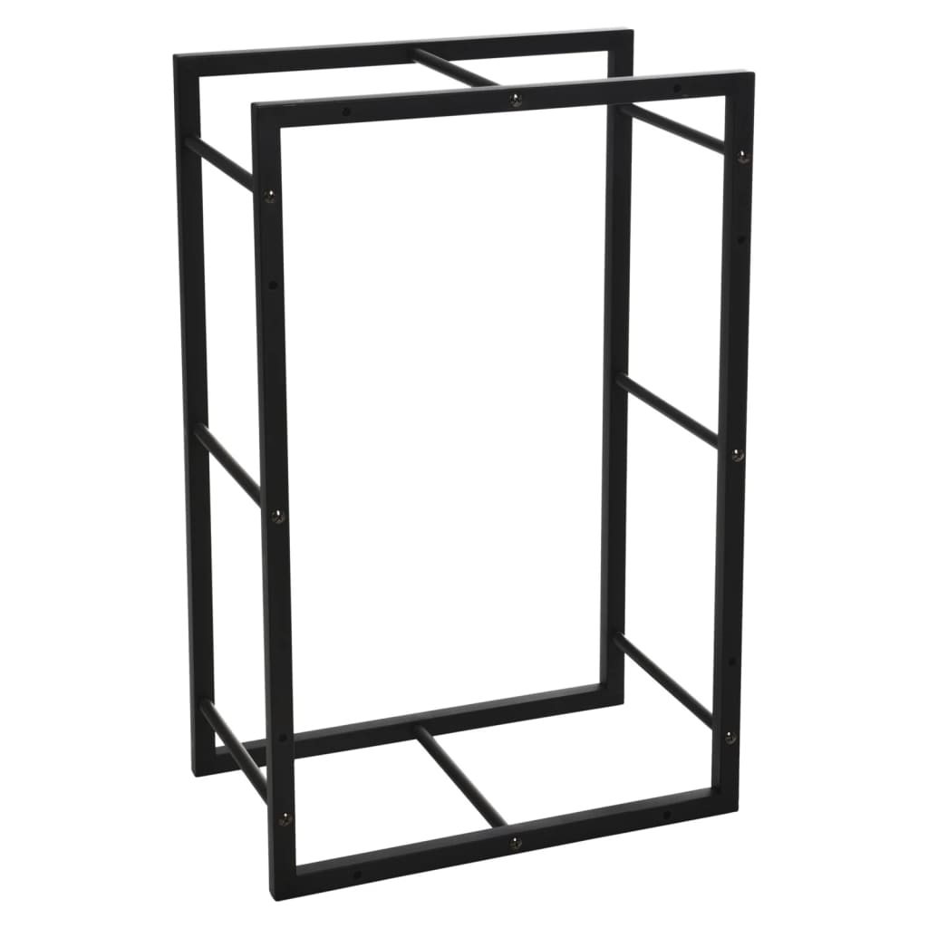 Wood Storage Stand Rectangular 45x28x70 cm Black