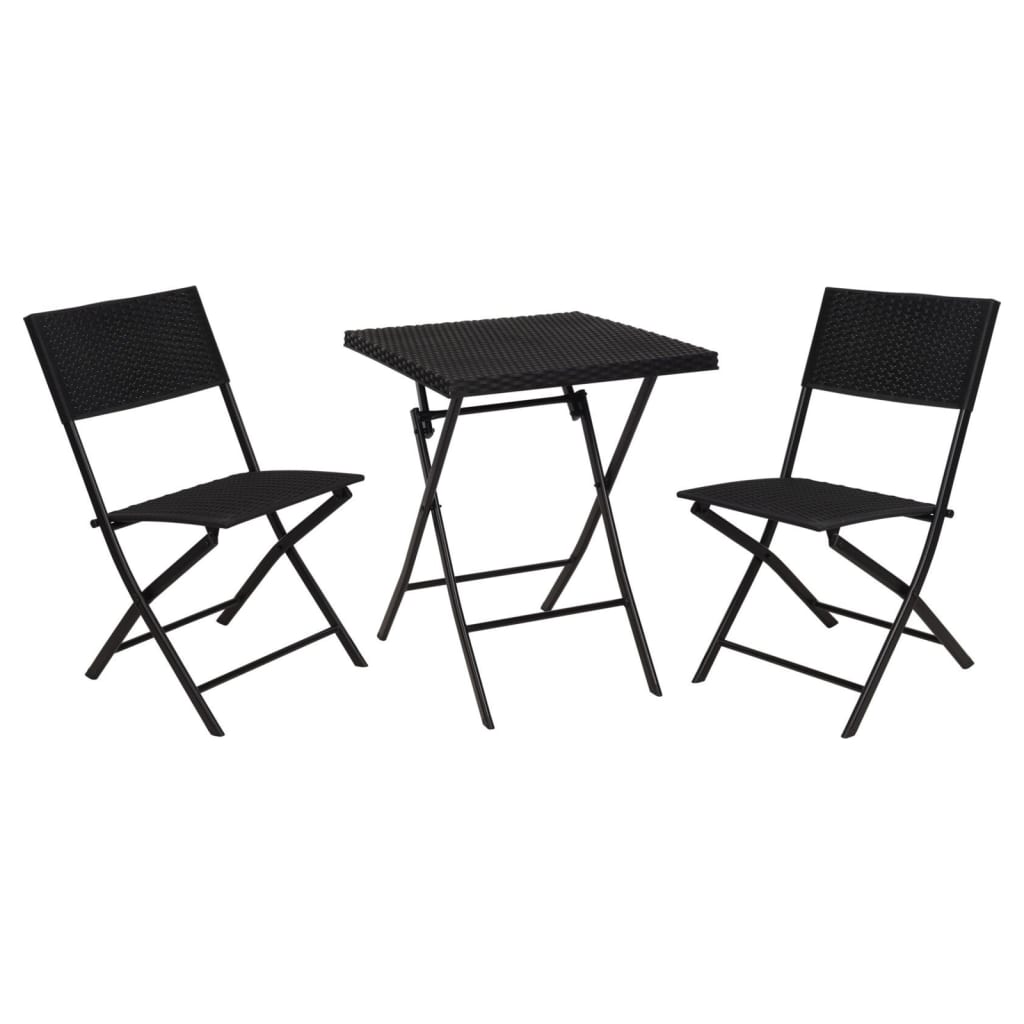 3 Piece Garden Bistro Set Wicker Pattern