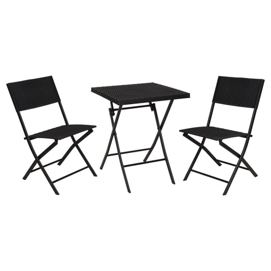 3 Piece Garden Bistro Set Wicker Pattern