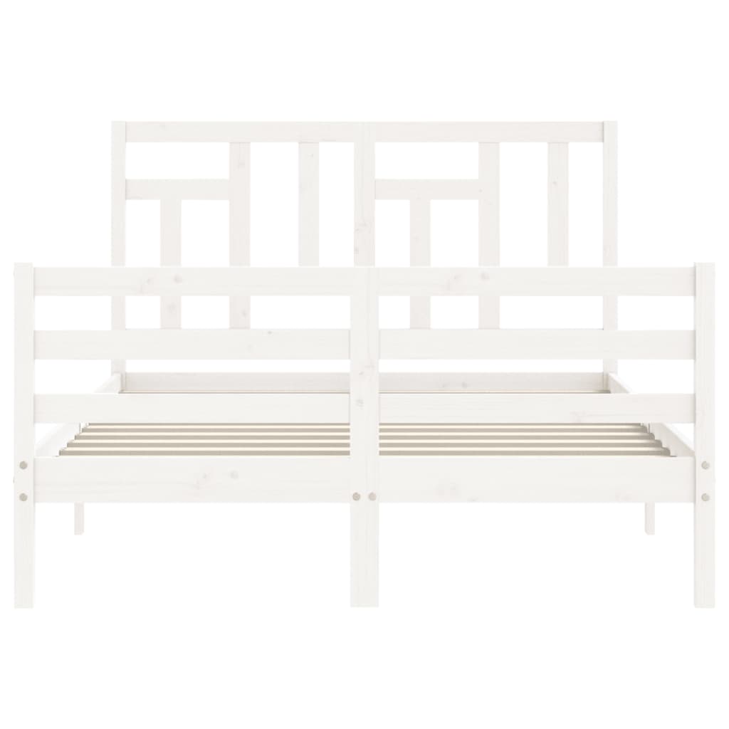 Bed Frame without Mattress White 140x190 cm Solid Wood