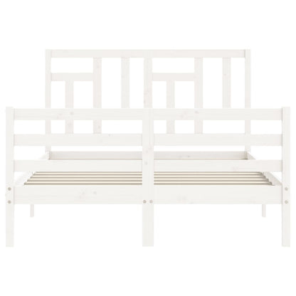 Bed Frame without Mattress White 140x190 cm Solid Wood