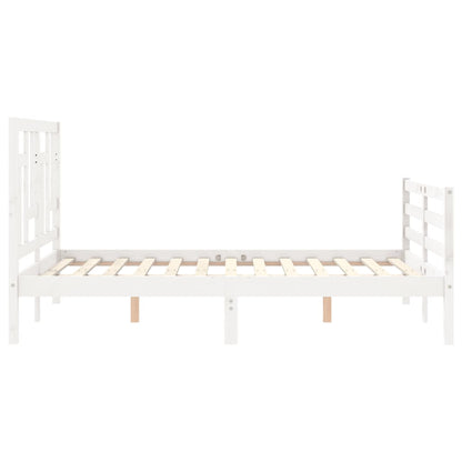 Bed Frame without Mattress White 140x190 cm Solid Wood