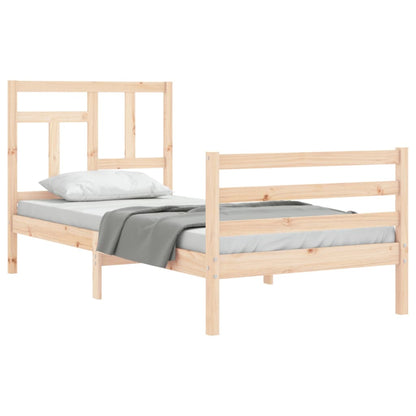 Bed Frame without Mattress 90x200 cm Solid Wood