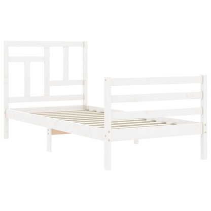 Bed Frame without Mattress White 90x200 cm Solid Wood