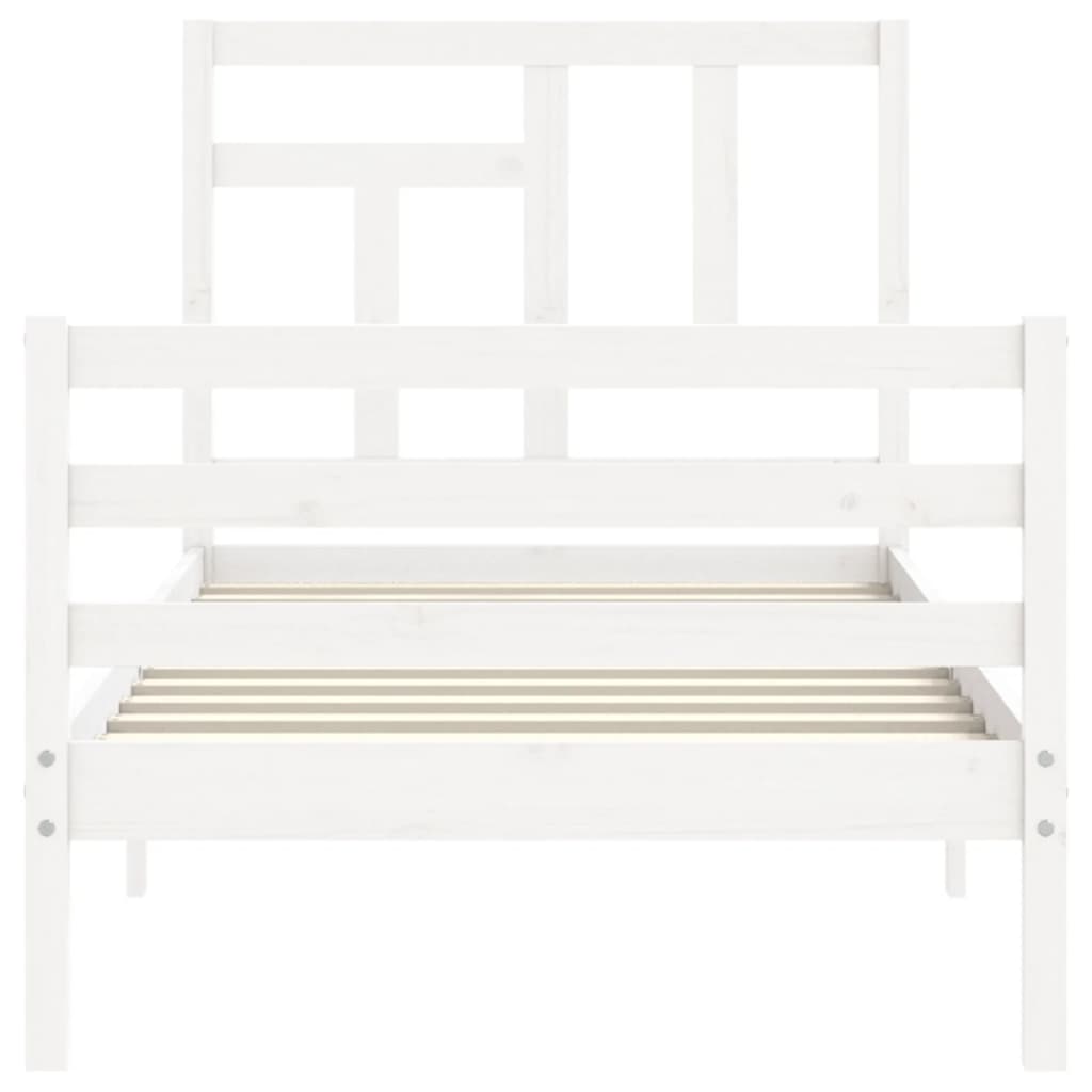 Bed Frame without Mattress White 90x200 cm Solid Wood