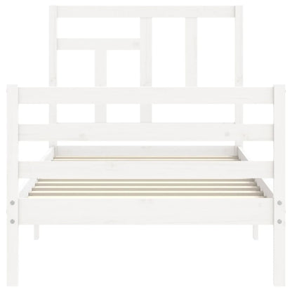 Bed Frame without Mattress White 90x200 cm Solid Wood