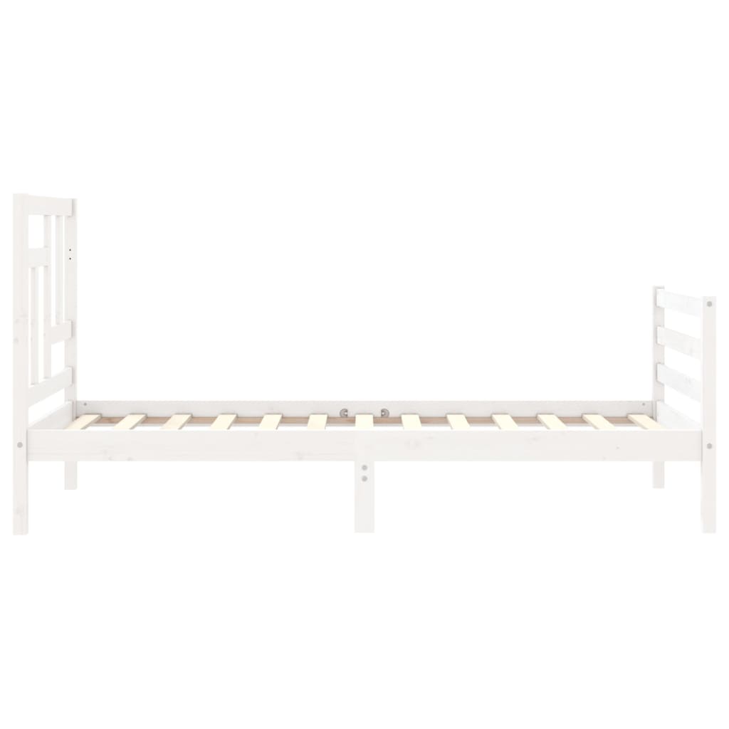 Bed Frame without Mattress White 90x200 cm Solid Wood