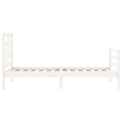 Bed Frame without Mattress White 90x200 cm Solid Wood