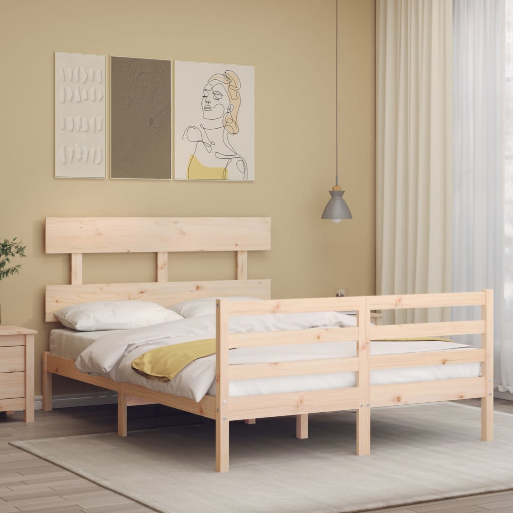 Bed Frame without Mattress 120x200 cm Solid Wood