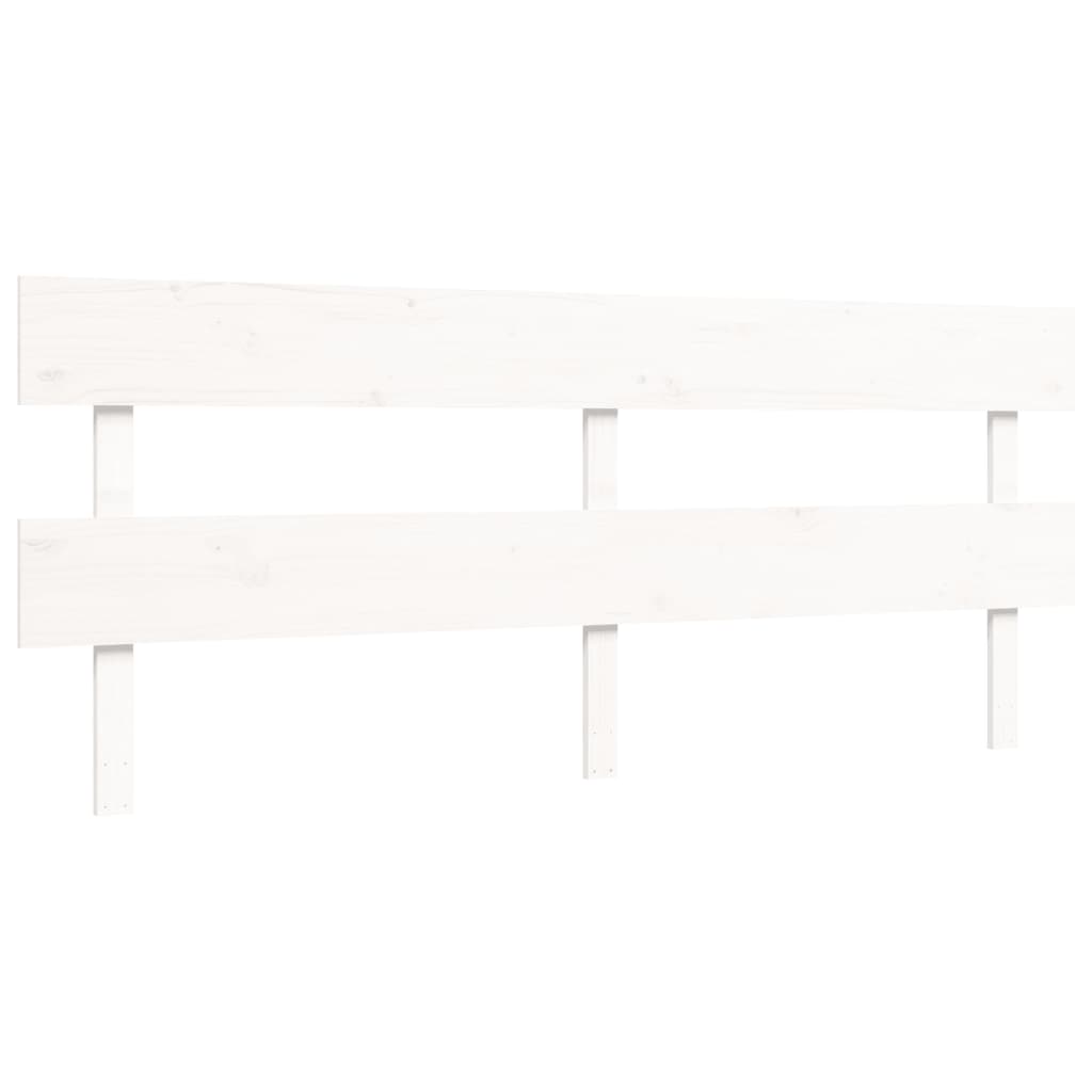 Bed Frame without Mattress White 200x200 cm Solid Wood