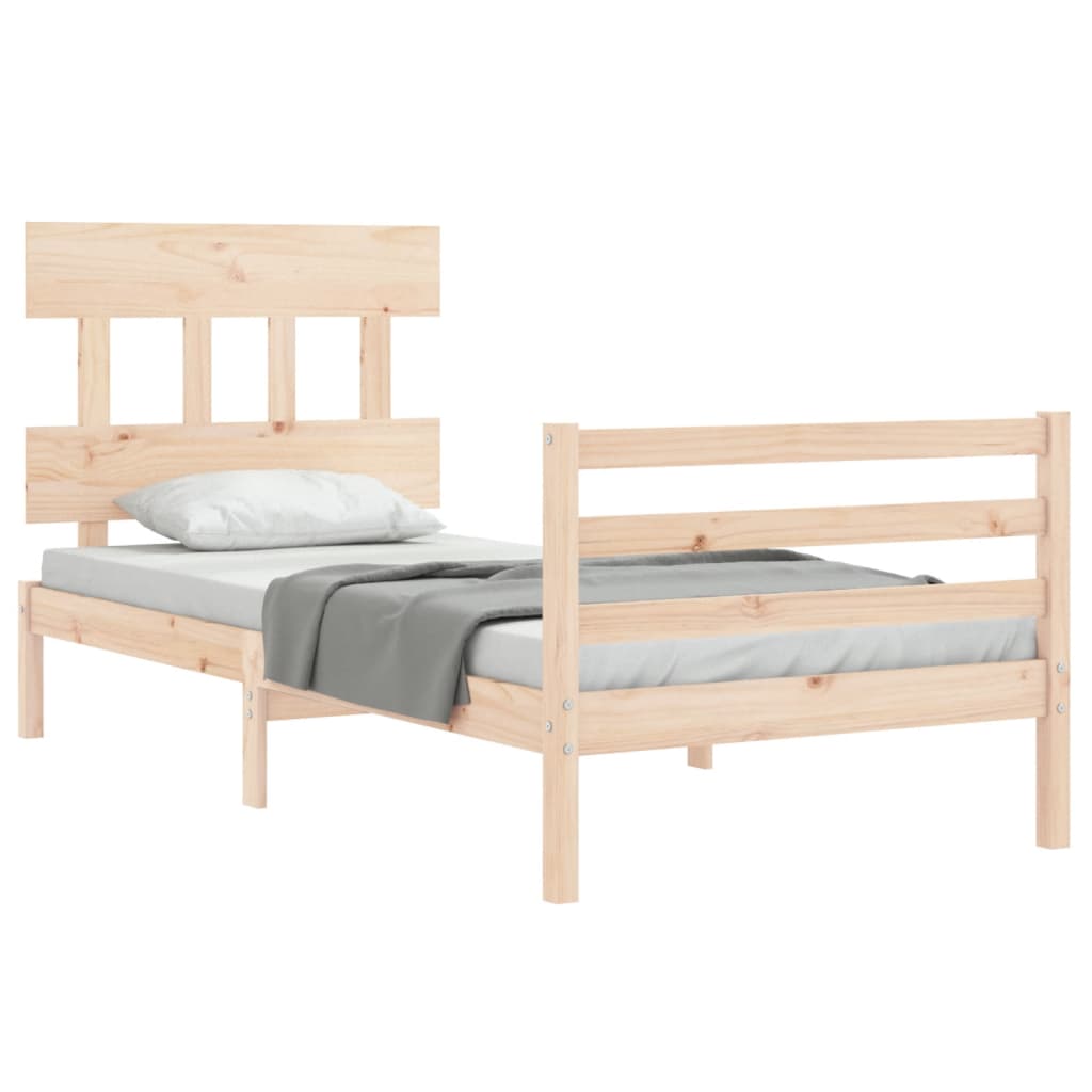 Bed Frame without Mattress 90x200 cm Solid Wood