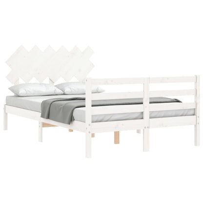 Bed Frame without Mattress White Small Double Solid Wood