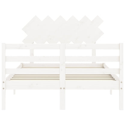 Bed Frame without Mattress White Small Double Solid Wood