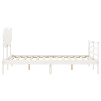 Bed Frame without Mattress White Small Double Solid Wood