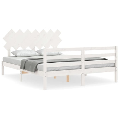Bed Frame without Mattress White 140x200 cm Solid Wood