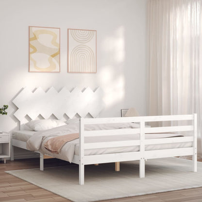 Bed Frame without Mattress White 140x200 cm Solid Wood