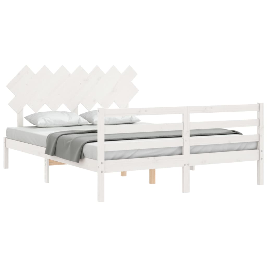 Bed Frame without Mattress White 140x200 cm Solid Wood