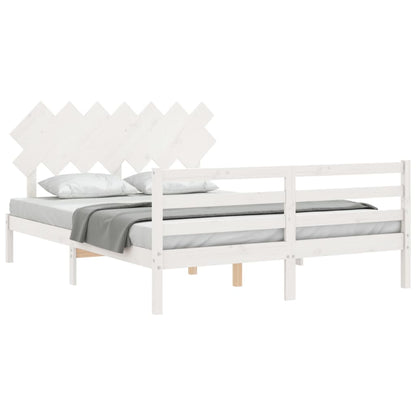 Bed Frame without Mattress White 140x200 cm Solid Wood
