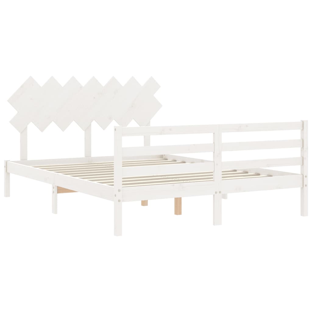 Bed Frame without Mattress White 140x200 cm Solid Wood