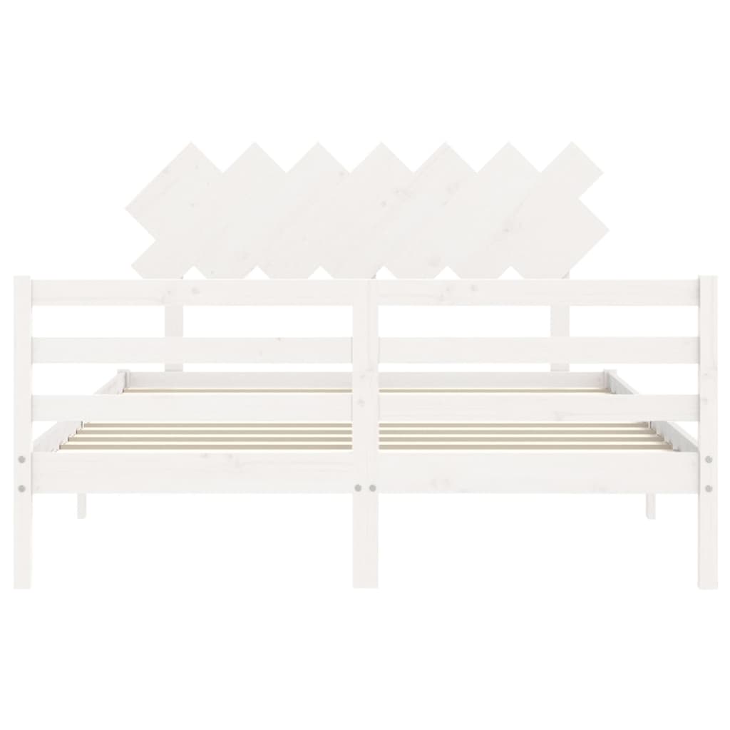 Bed Frame without Mattress White 140x200 cm Solid Wood