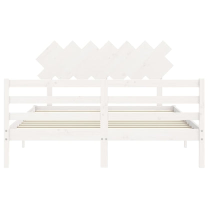 Bed Frame without Mattress White 140x200 cm Solid Wood