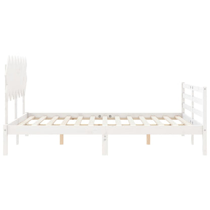 Bed Frame without Mattress White 140x200 cm Solid Wood
