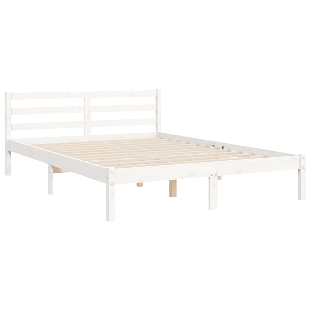 Bed Frame without Mattress White 140x200 cm Solid Wood