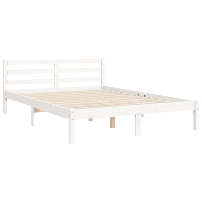 Bed Frame without Mattress White 140x200 cm Solid Wood
