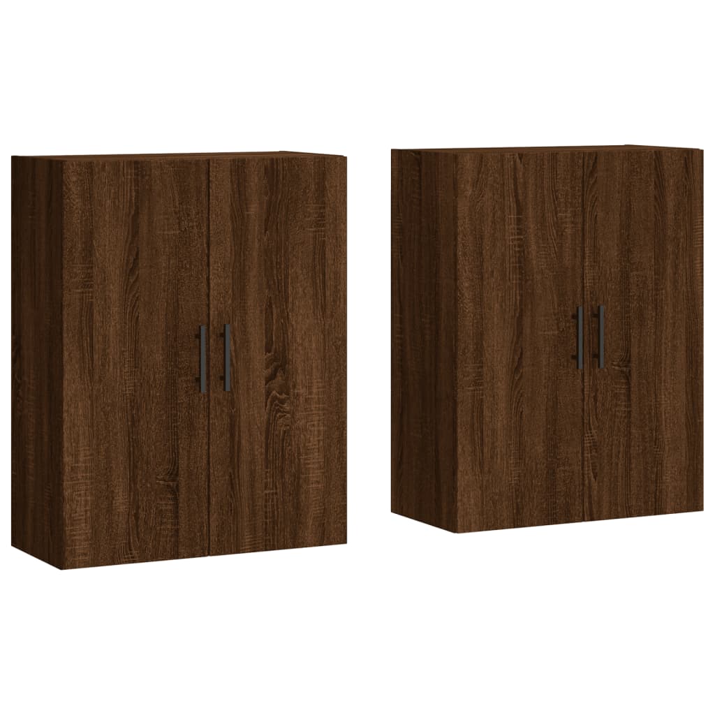 Wall Mounted Cabinets 2 pcs Brown Oak 69.5x34x90 cm