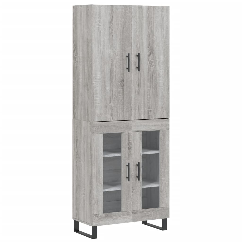 Highboard Grey Sonoma 69.5x34x180 cm Engineered Wood