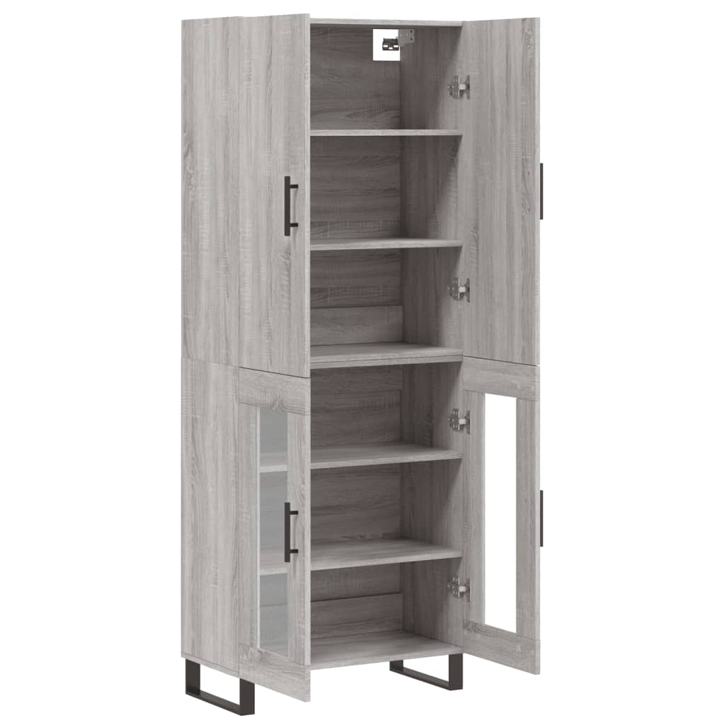 Highboard Grey Sonoma 69.5x34x180 cm Engineered Wood