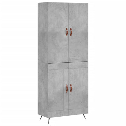 Highboard Concrete Grey 69.5x34x180 cm Engineered Wood