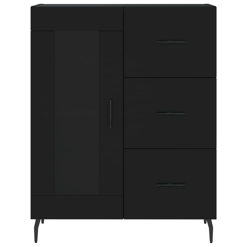 Highboard Black 69.5x34x180 cm Engineered Wood