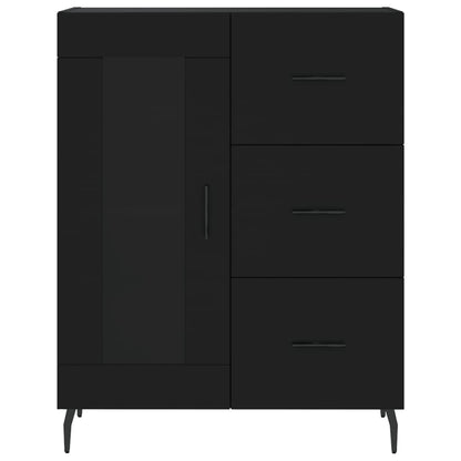 Highboard Black 69.5x34x180 cm Engineered Wood