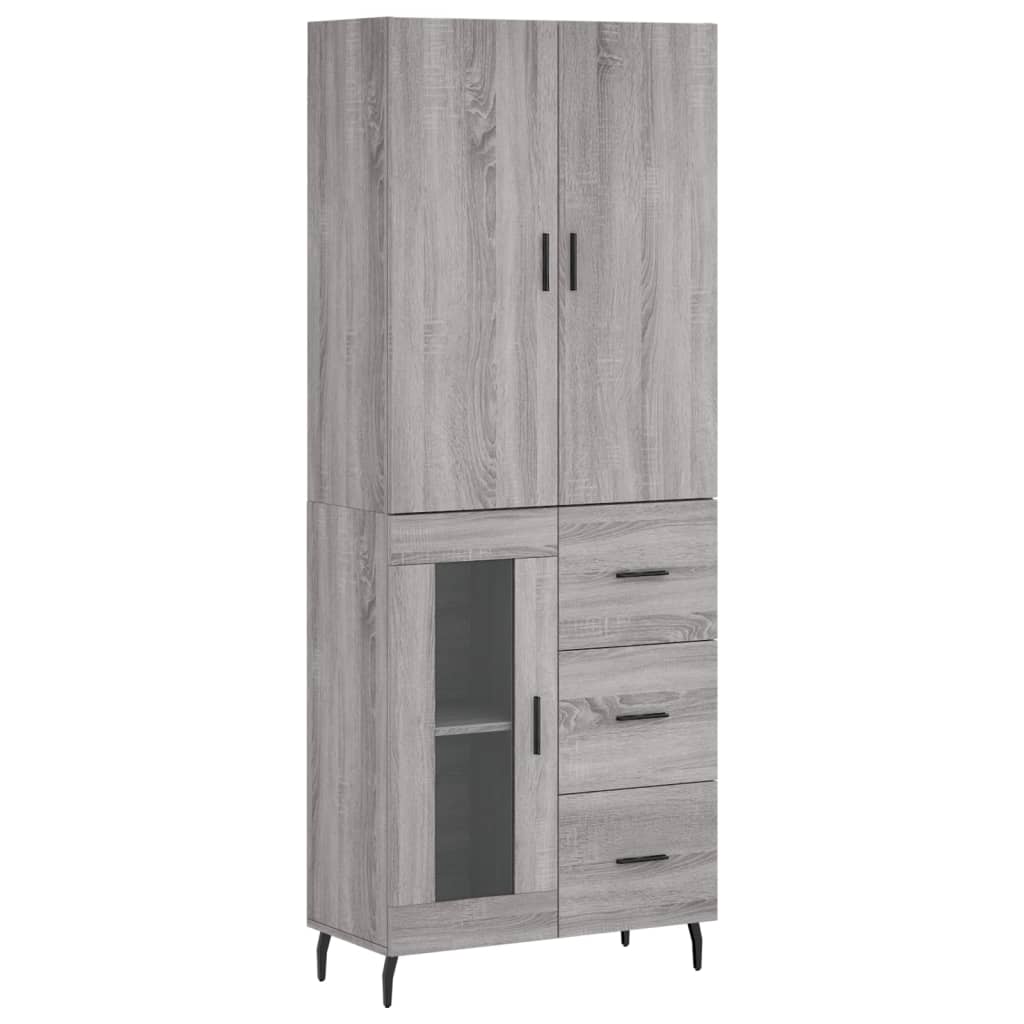 Highboard Grey Sonoma 69.5x34x180 cm Engineered Wood